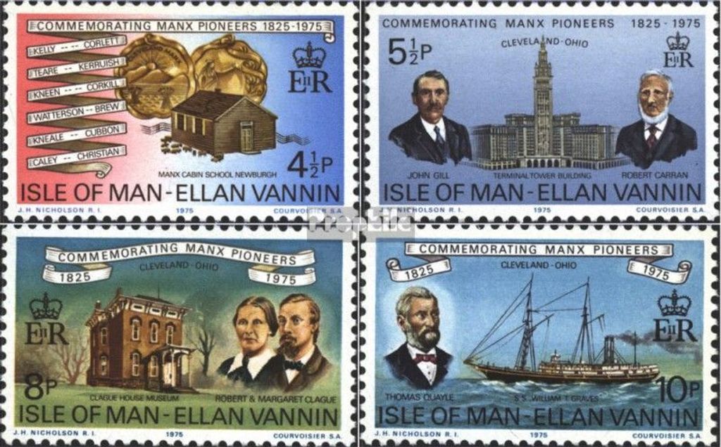 Briefmarken GB - Isle of Man 1975 Mi 54-57 (kompl.Ausg.) postfrisch Auswanderung