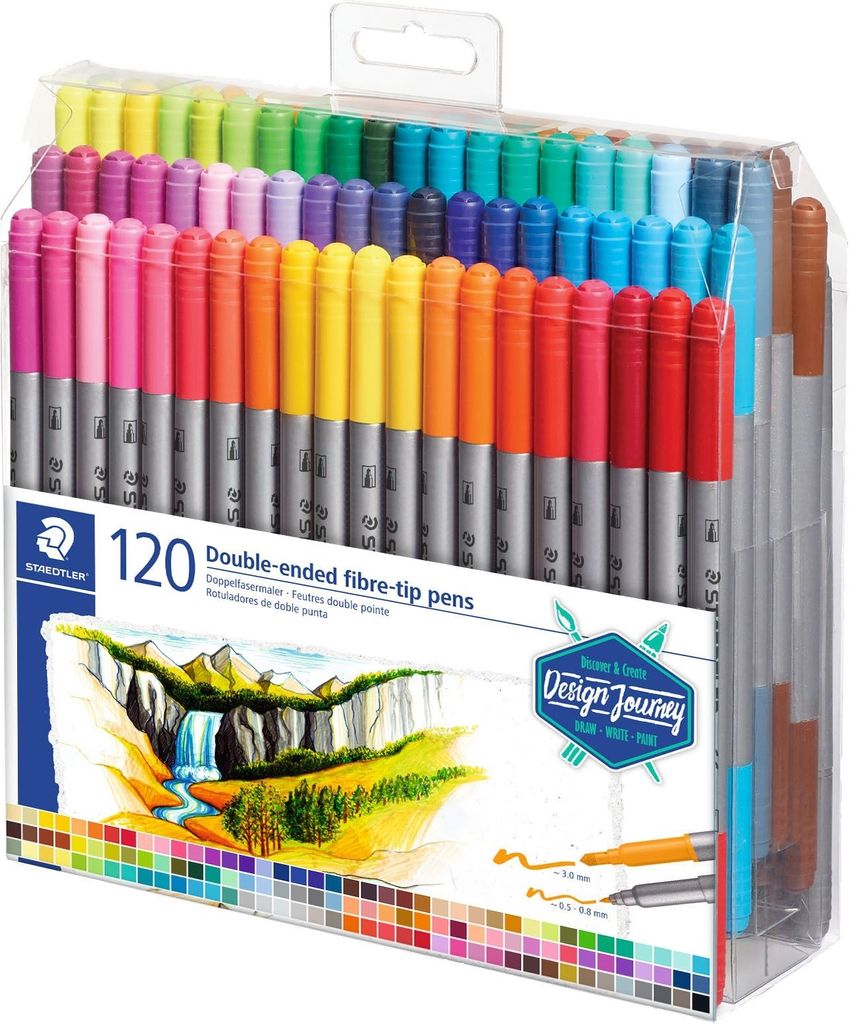 Doppelfasermaler Twin-tip pen VE=2x120 Farben