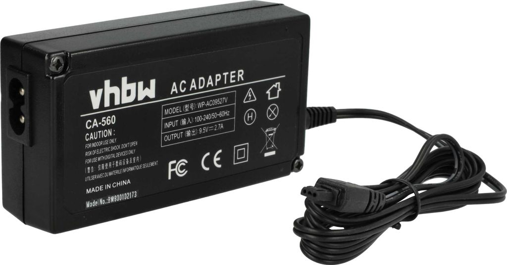 vhbw Netzteil kompatibel mit Canon MV30i, MV30, MV500, MV400, MV430i, MVX2, MV430, MVX2i, MV450, MVX1i, MVX1 Kamera, Digitalkamera, 2m