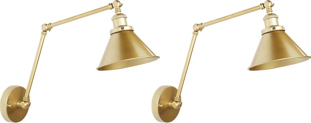 BELIANI Zestaw 2 lamp ściennych złoty metalowy klosz Zdjęcie produktu 