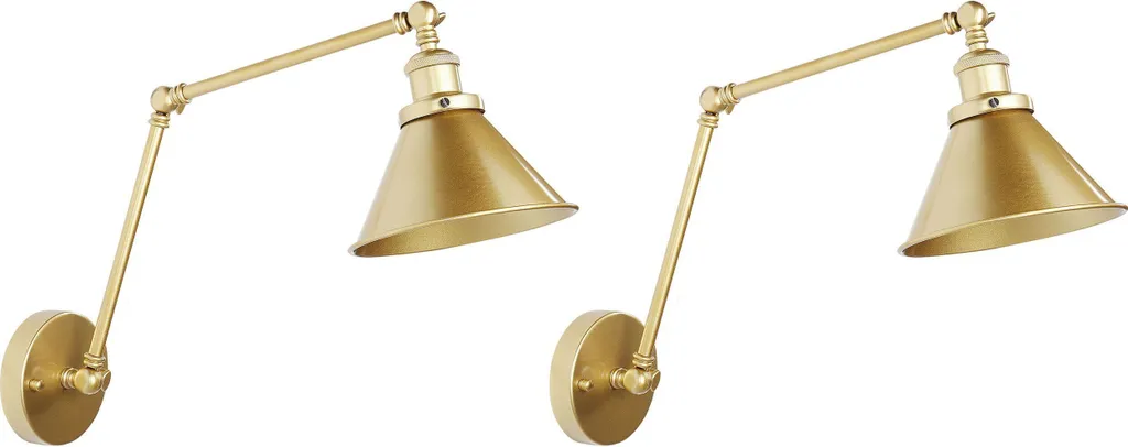BELIANI Lot de 2 Appliques Murales Dorées Bras Ajustable Style Moderne
