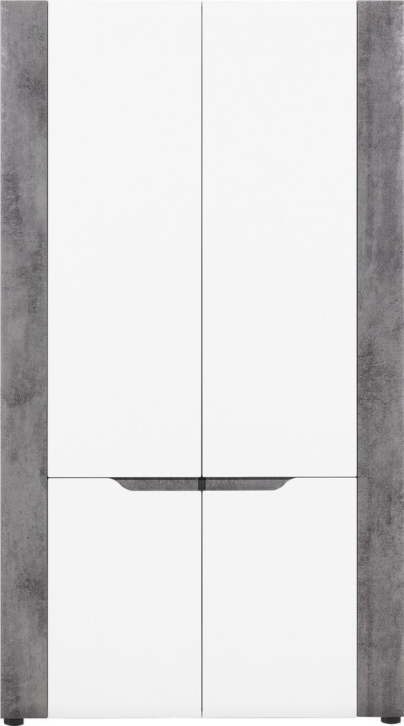 Furniture24 Kleiderschrank BRANDO B7, Schrank, Wohnzimmerschrank, Drehtürenschrank mit Kleiderstange und 4 Türen