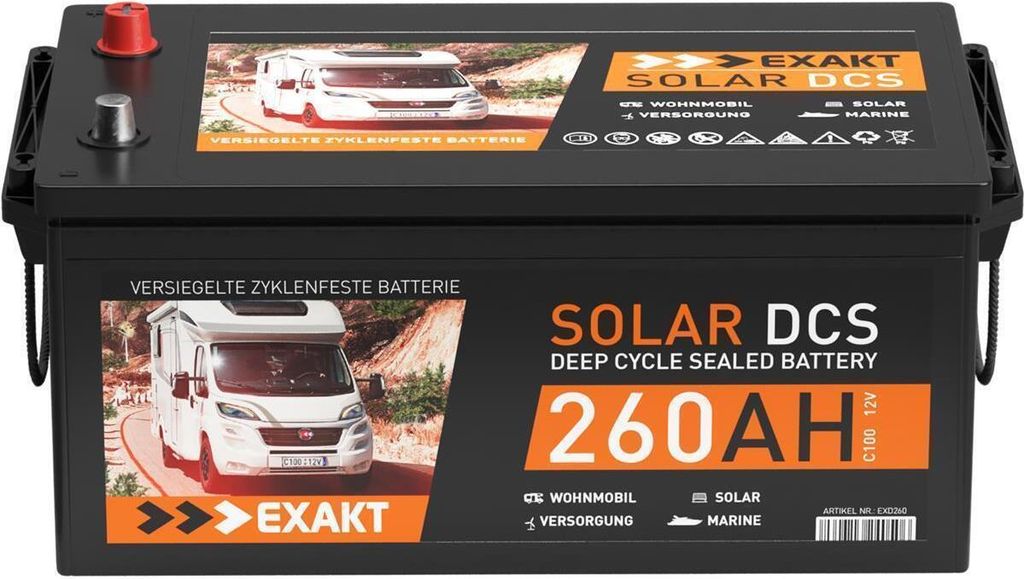 EXAKT Solarbatterie 12V 260Ah DCS Produktbild 