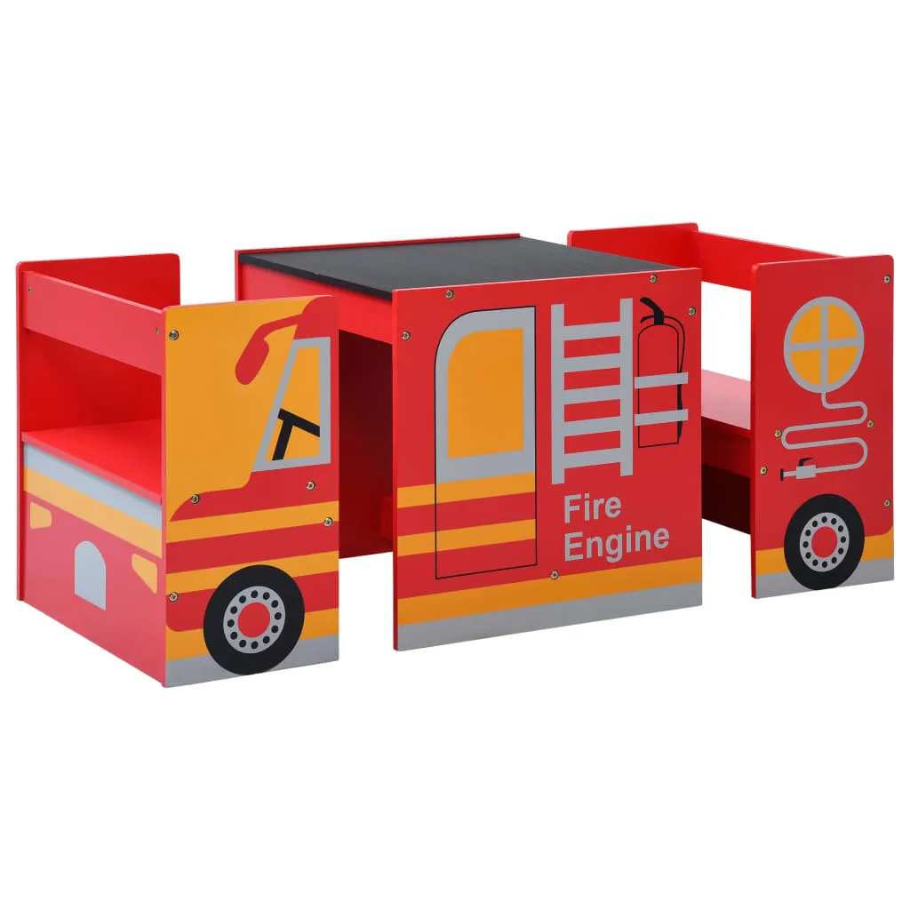 Crea Ricordi con SYFAX™: Set Tavolo e Sedie Camion dei Pompieri