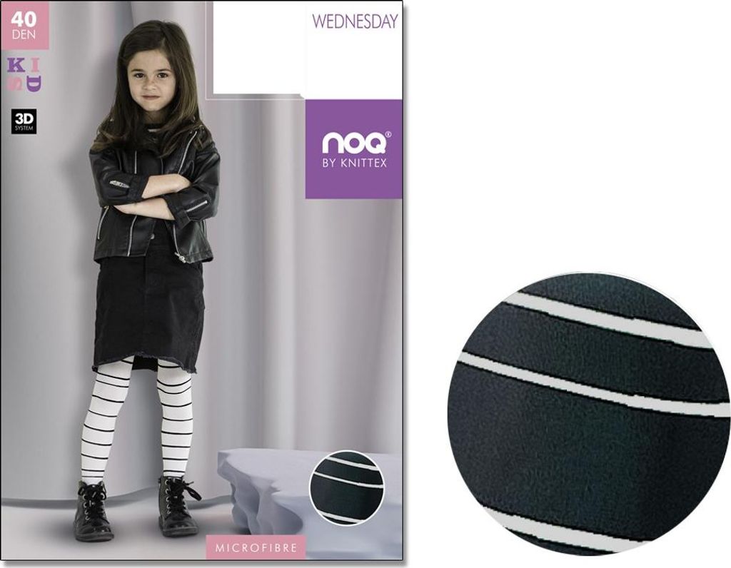 Kinder Halloween Streifenstrumpfhose 40 Den Nero 140-146