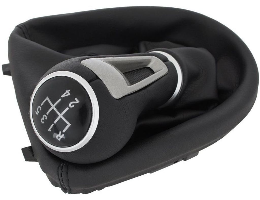 Seat Leon II 05-13 Schaltknauf aus schwarzem + Schaltmanschette mit Rahmen, 5 Gänge