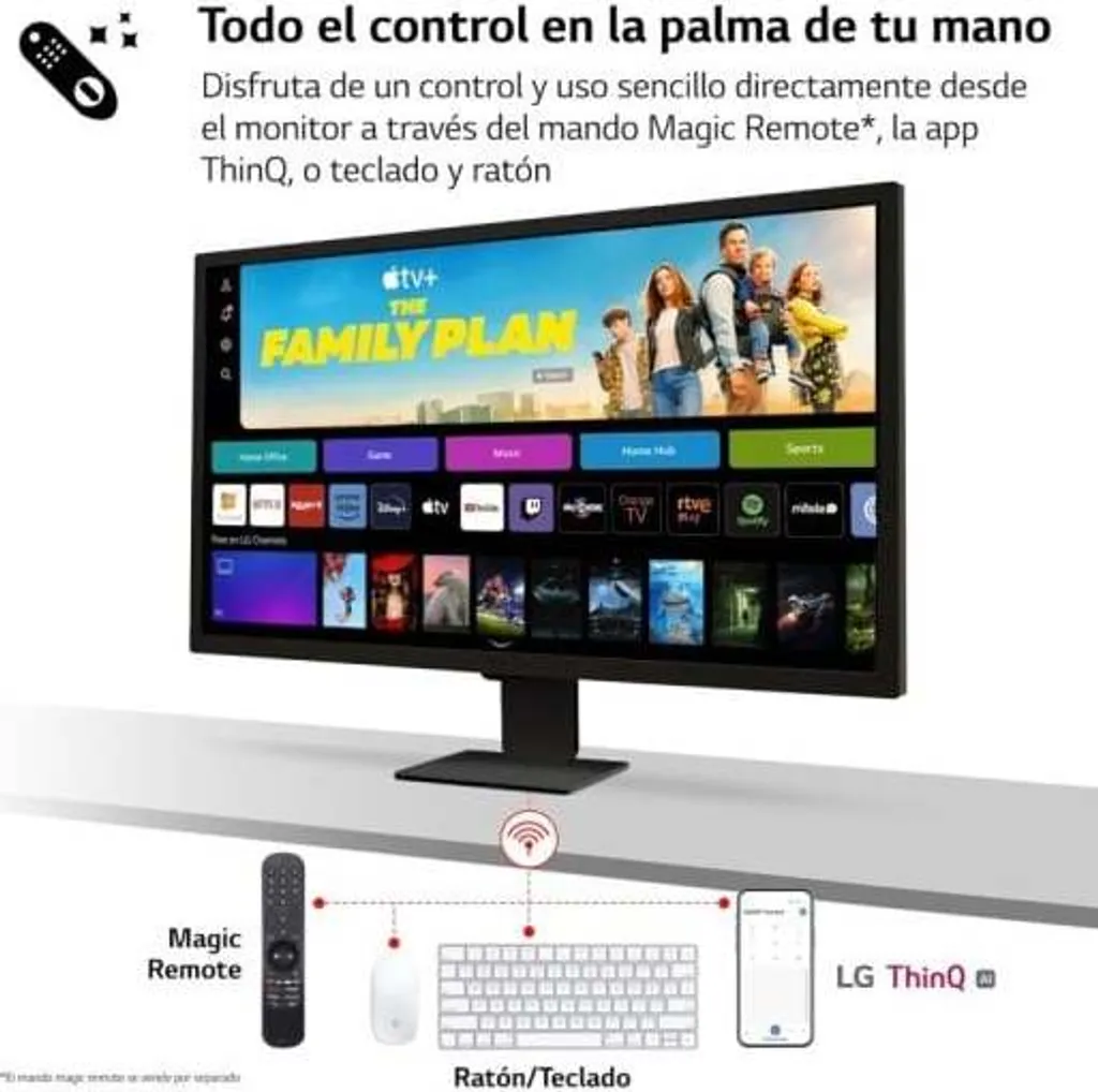 Écran Connecté LG 27SR50F-B 27 Pouces IPS avec Applications de Streaming - 12