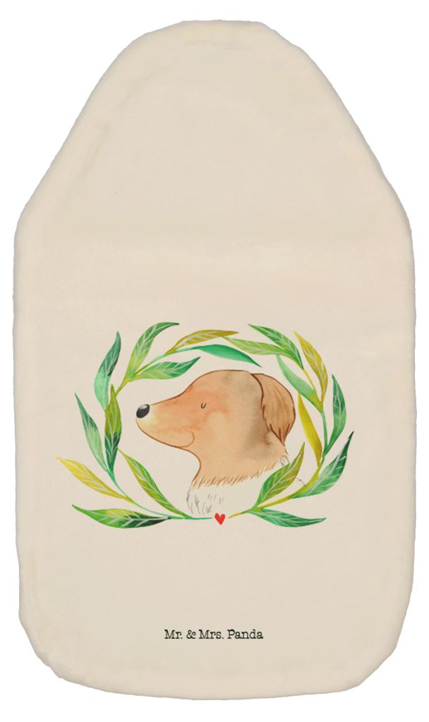 Mr. & Mrs. Panda Wärmflasche Hund Blumen - Weiß - Geschenk, Ranke, Sprüche, mit Bezug, Hunde, Hundeliebe, Wärmekissen, Plüsch, Bettflasche, W...