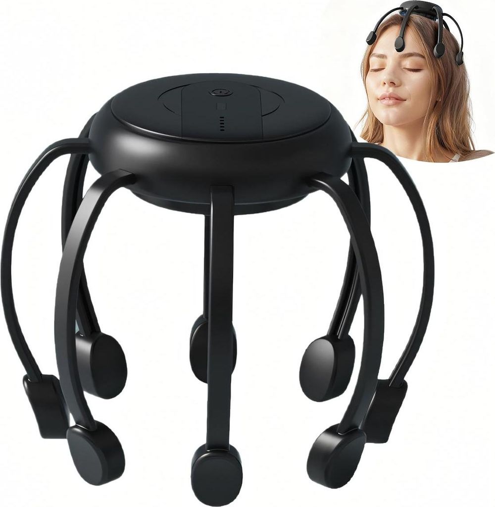 Elektrisches Kopfmassagegerät, Anti-Stress-360°-Rundum-Elektro-Kopfhautmassagegerät Mit 3 Modi, Für Männer, Mutter, Freundin, Ältere Menschen