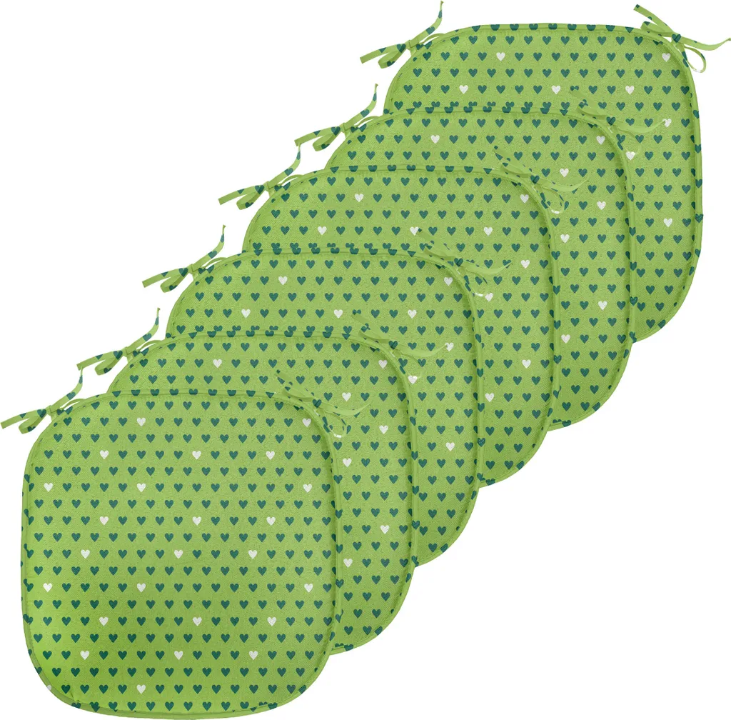 Coussins de Chaise Anti-Glisse et Imperméables 40x40 Vert Tilleul - Lot de 6