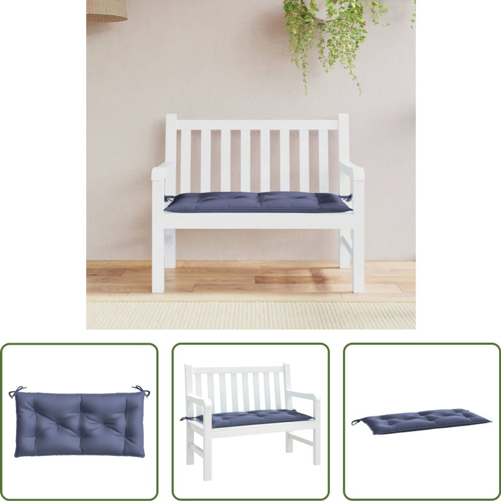 The Living Store Gartenbank-Auflage Marineblau 110x50x7 cm Produktbild 