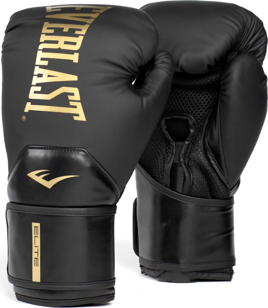 Guantoni da boxe Everlast Elite 2, nero/oro 10 oz Immagine del prodotto 