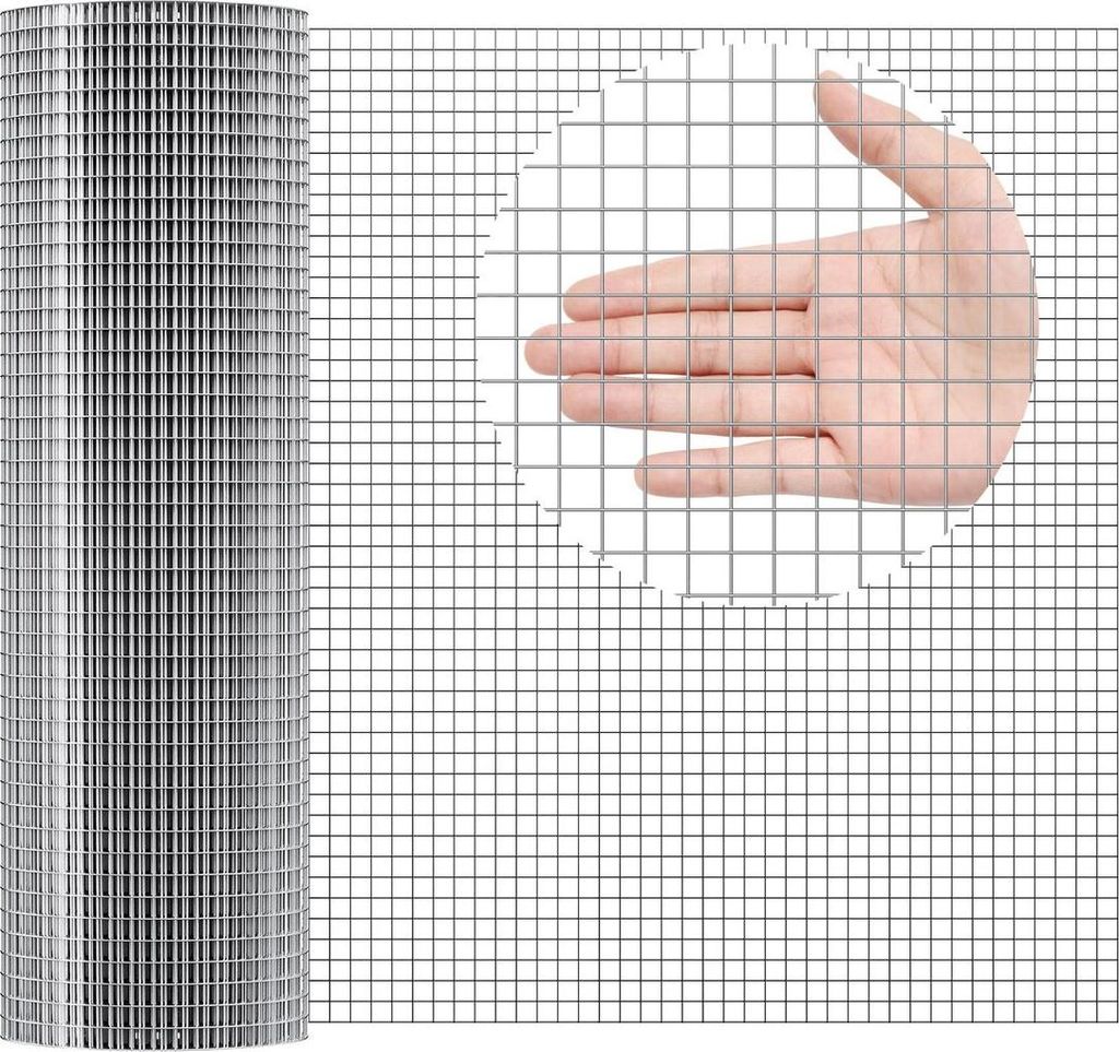 Hardware Cloth, 1/2 inch 24in x 50 ft 19 Gauge, Hot Dipped Galvanized Wire Mesh Roll, Chicken Wire Fencing, Wire Mesh for Rabbit Cages, Garden, Sma...