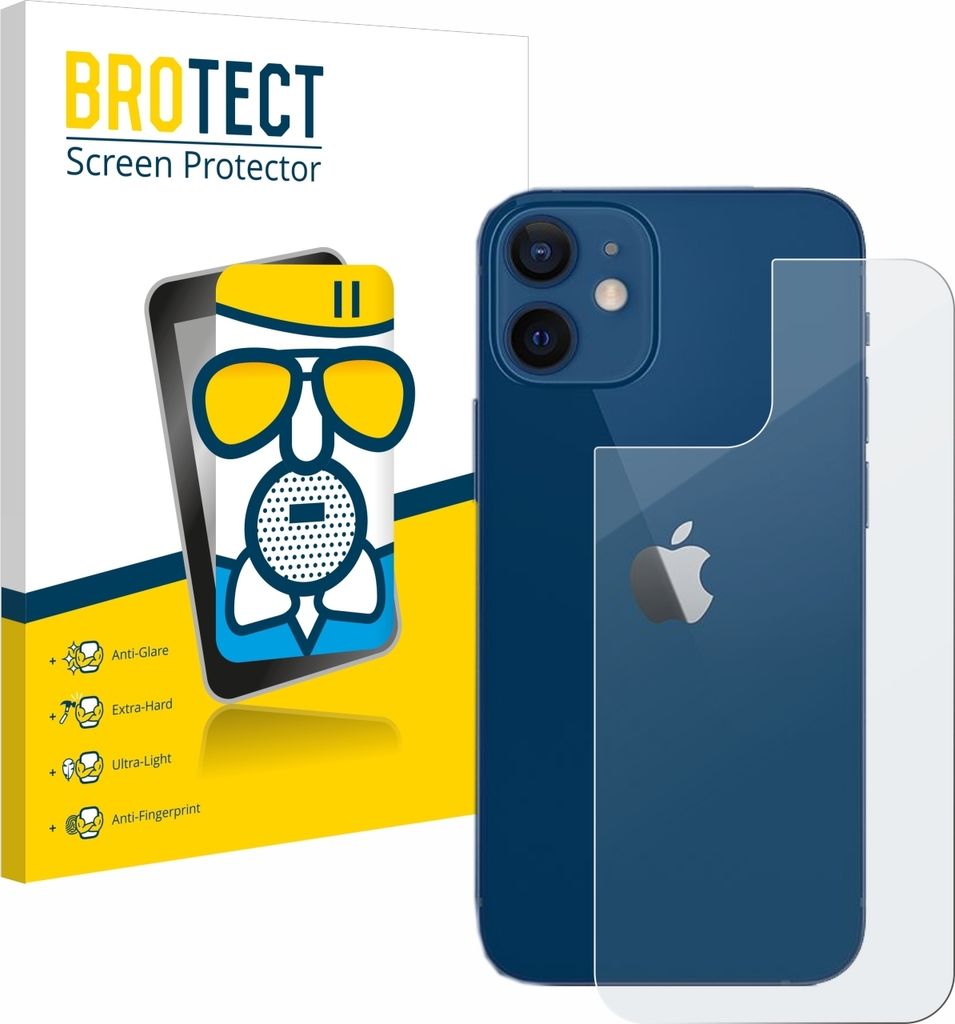BROTECT Entspiegelungs Schutzglas für Apple iPhone 12 / 12 Pro (Rückseite) Schutzfolie Panzer Folie Glas Display Schutz matt