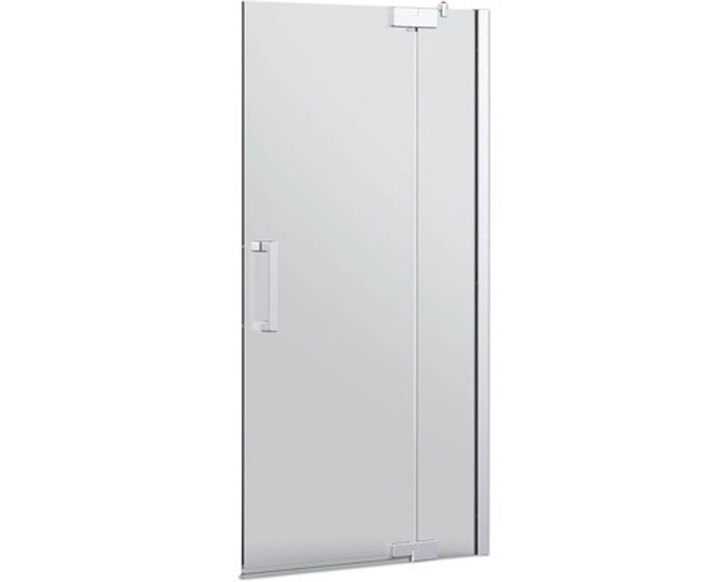 Jungborn Badewannenaufsatz SETTE 120 cm Montage rechts Profilfarbe silber Klarglas mit Schmutzabweisende Glasbeschichtun