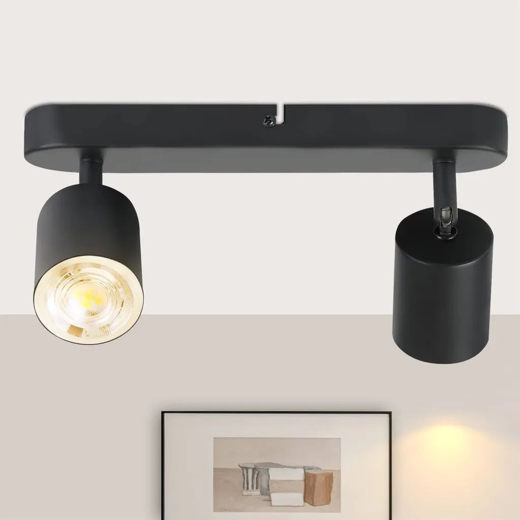 ZMH LED Deckenstrahler Schwarz 2 Flammig Deckenlampe GU10 Produktbild 