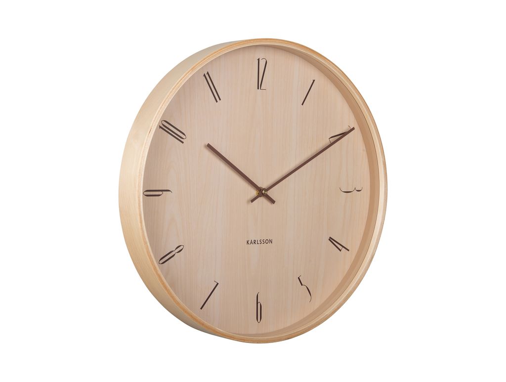 Karlsson Suave, Mur, Montre analogique, Cercle, Bois, Image du produit 
