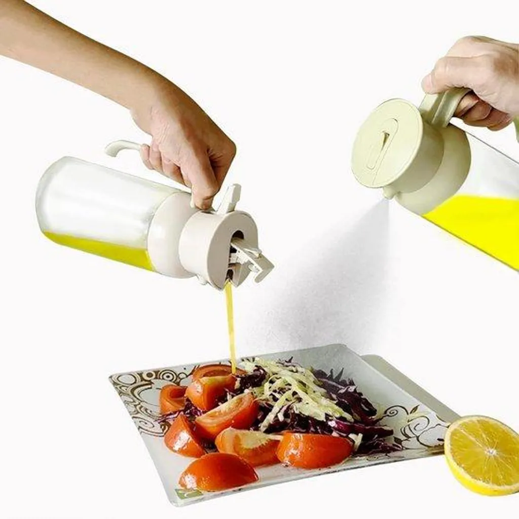 Vaporisateur d'huile 2-en-1 et distributeur pratique en verre de 500ml