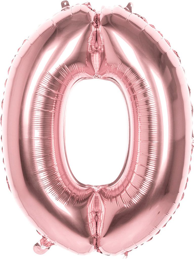 Folienballon 0 rosegold 86 cm Produktbild 