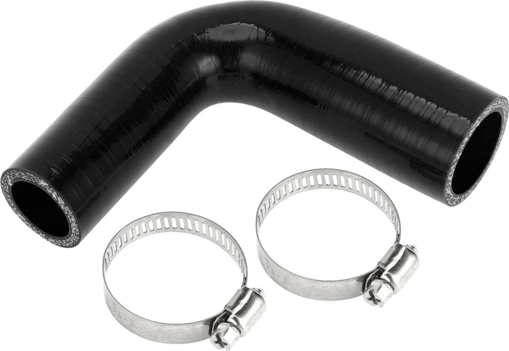 1 Satz 25mm/0,98"-32mm/1,26" ID 102mm/4,02" Länge 90 Grad Schwarzer Autosilikonschlauch mit Schellen Kühlmittelschlauch Universal