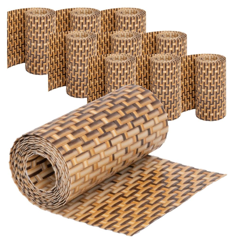 Jardinion 10x Sichtschutzstreifen 250x19cm Polyrattan, Produktbild 