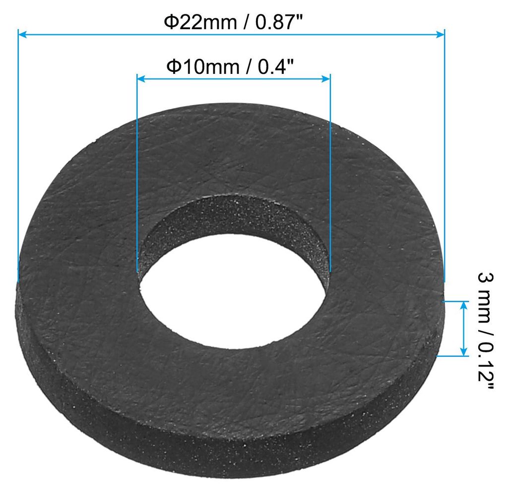 M10 Gummi Unterlegscheiben Gummidichtung Rund, 12 Stš¹ck 10mm ID 22mm OD 3mm Dick Flache Unterlegscheiben Set Dichtungsgummi fš¹r Wasserhahnroh...