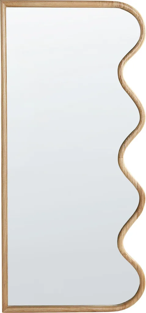 Miroir mural irrégulier BELIANI en bois de paulownia clair 150 x 69 cm