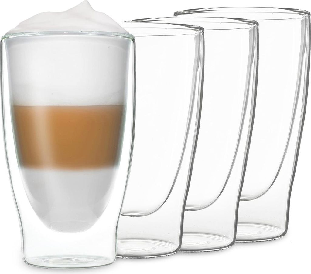 DUOS® Latte Macchiato Gläser Set 4x400ml, Doppelwandige Produktbild 