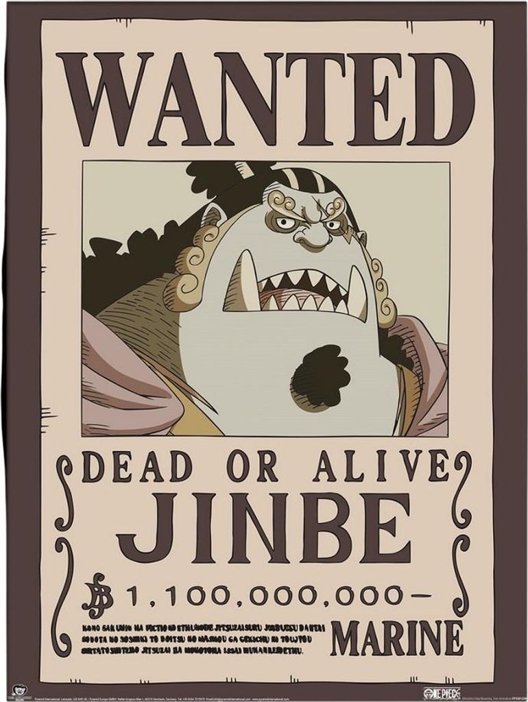 One Piece - "Wanted" Gerahmtes Poster, Jinbei PM13117 (40 cm x 30 cm) (Braun/Hellgelb)