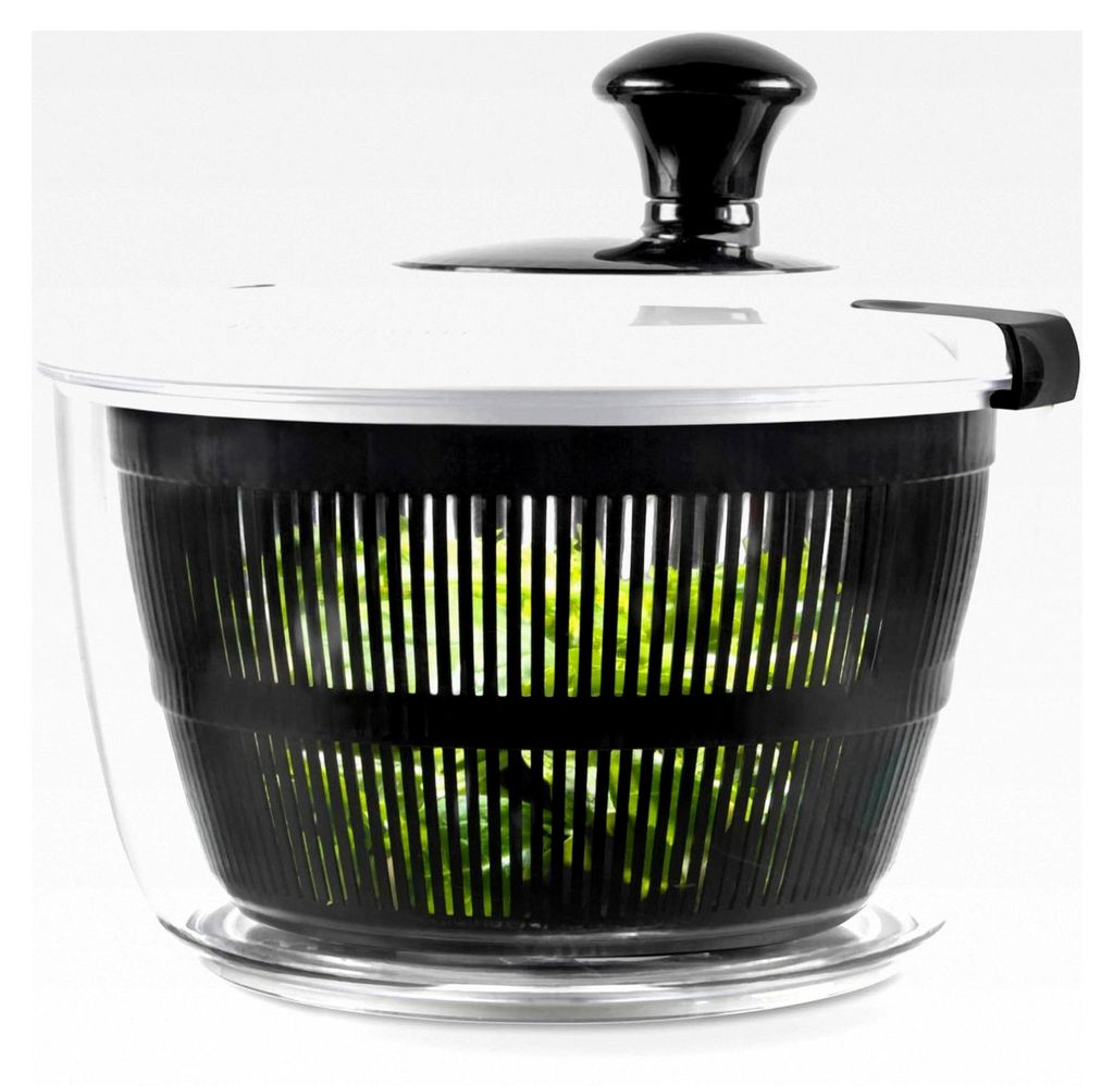 3,5 L Salatschleuder – Waschen, Trocknen und Servieren, Küchensalat-Trockner, Rutschfeste Basis, Inklusive Dressing, Doppelfunktions-Abtropfgest...