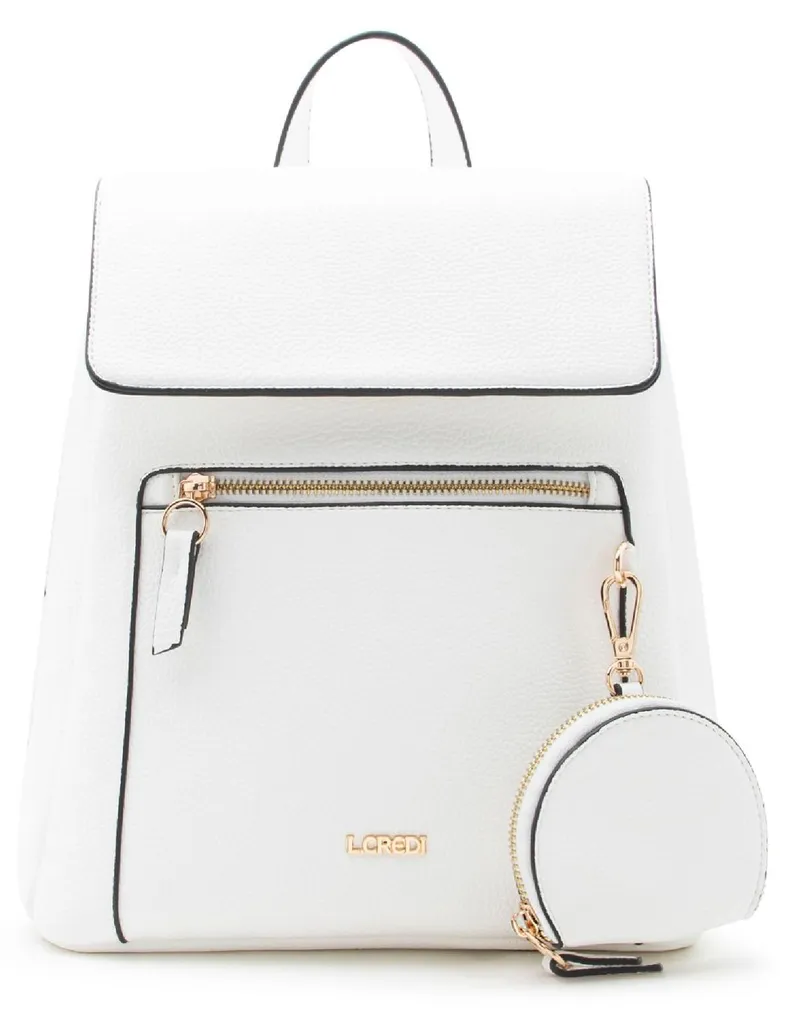 Sac à dos de ville L.CREDI Ninina blanc, idéal pour le travail