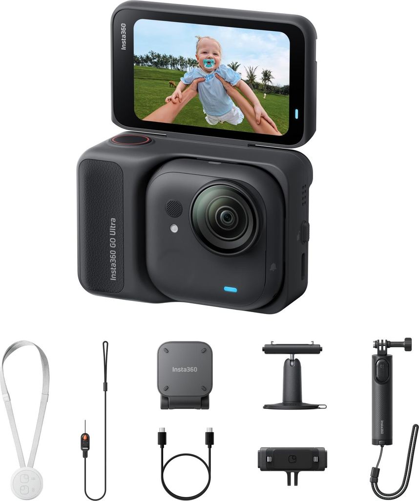 Insta360 GO Ultra Creator Black Actionsport-Kamera 4K Ultra HD 25,4 / 1,28 mm (1 / 1.28") WLAN 52,9 g