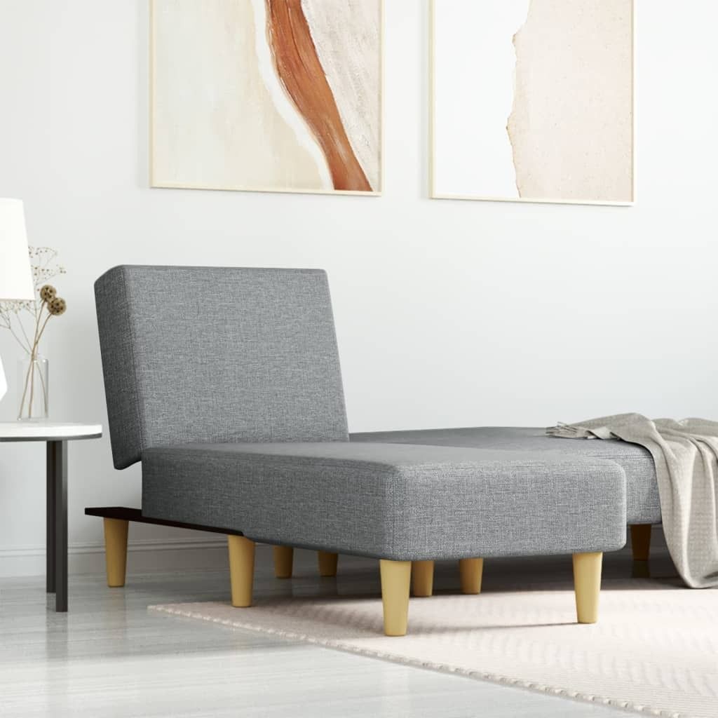 "SALE 2026"Chaiselongue Hellgrau Stoff - 55x140x70cm DE383434 - Recamieren