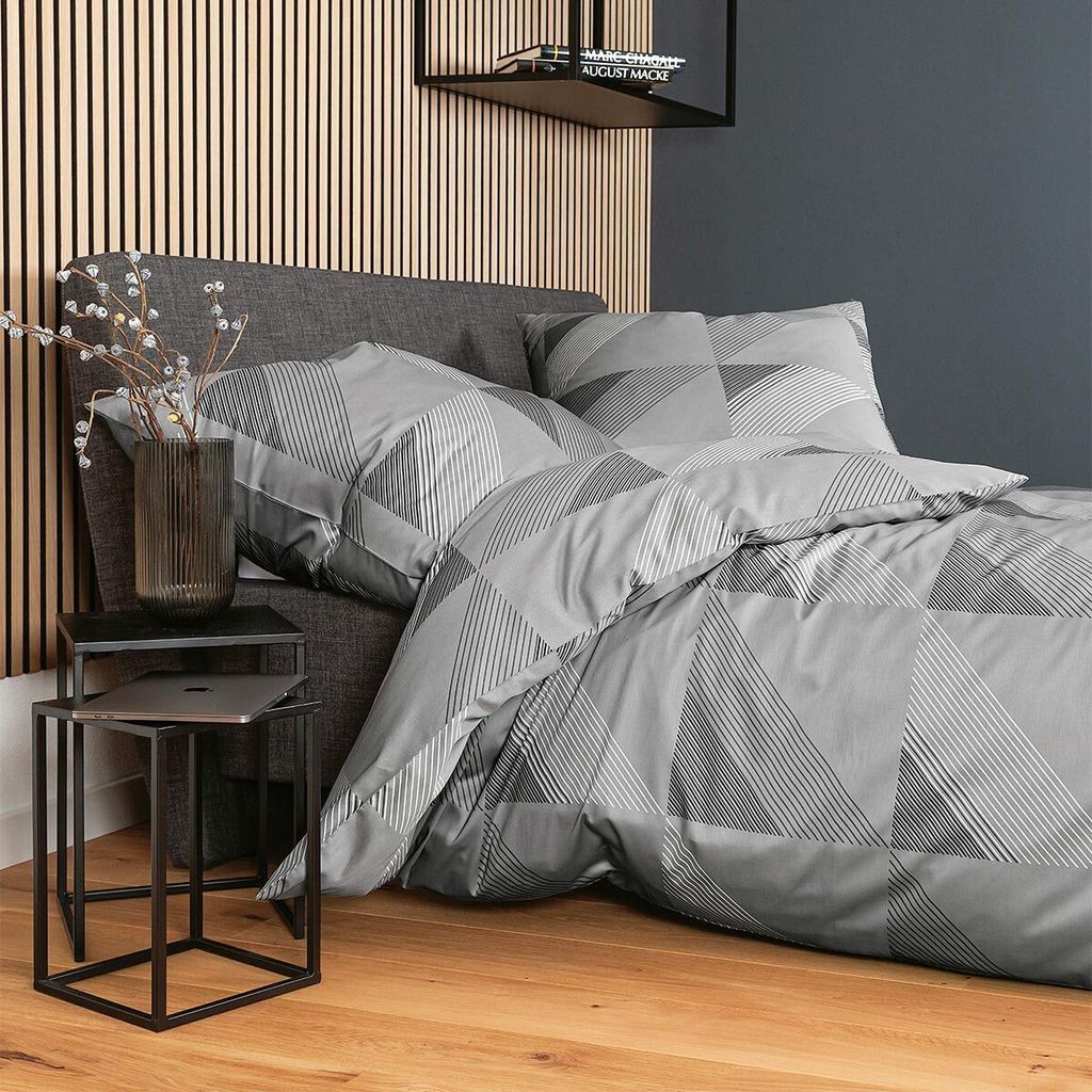 Janine Mako-Satin Bettwäsche J.D. 87065 grau 135x200 cm + Produktbild 