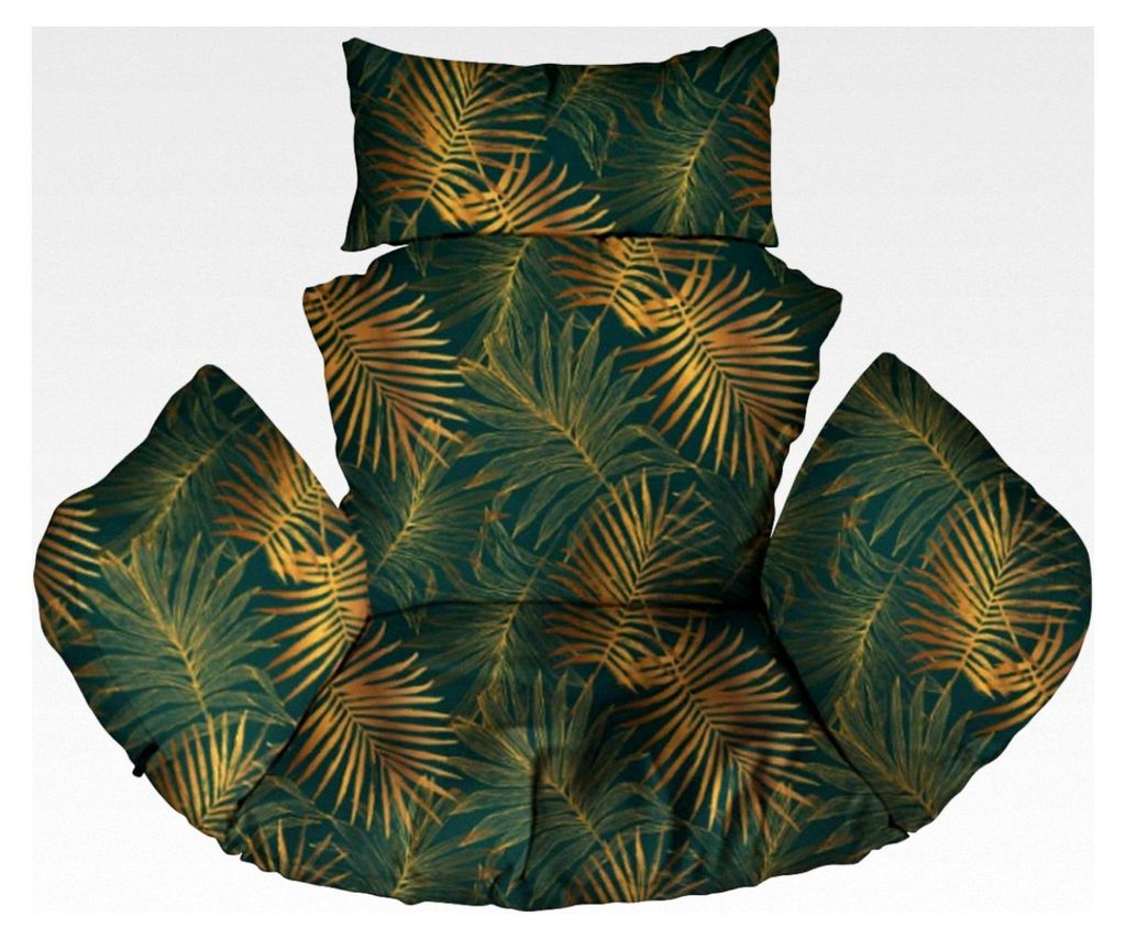 Kissen für Hängesessel, Polsterung für Polyrattan/Rattan Hängeschaukel, Hängekorb, Schaukelkorb, Rückenkissen in Palmgrün