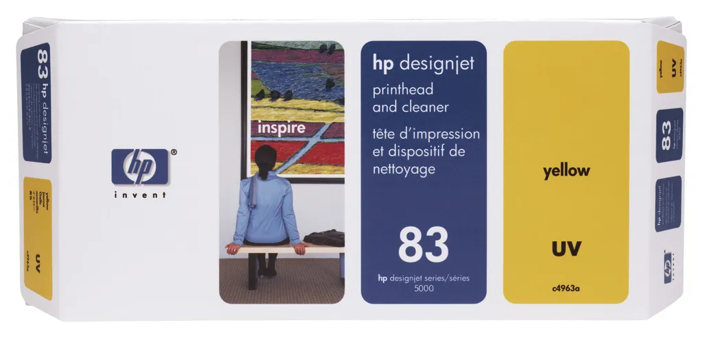 Kit Tête d'impression et Nettoyeur HP 83 Jaune C4963A pour Traceur Pro