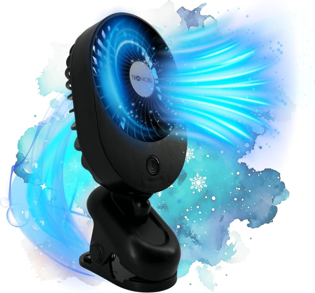 USB Ventilator mit Clip Klipp Klemme Klemmventilator Clipventilator 3 Geschwindigkeiten