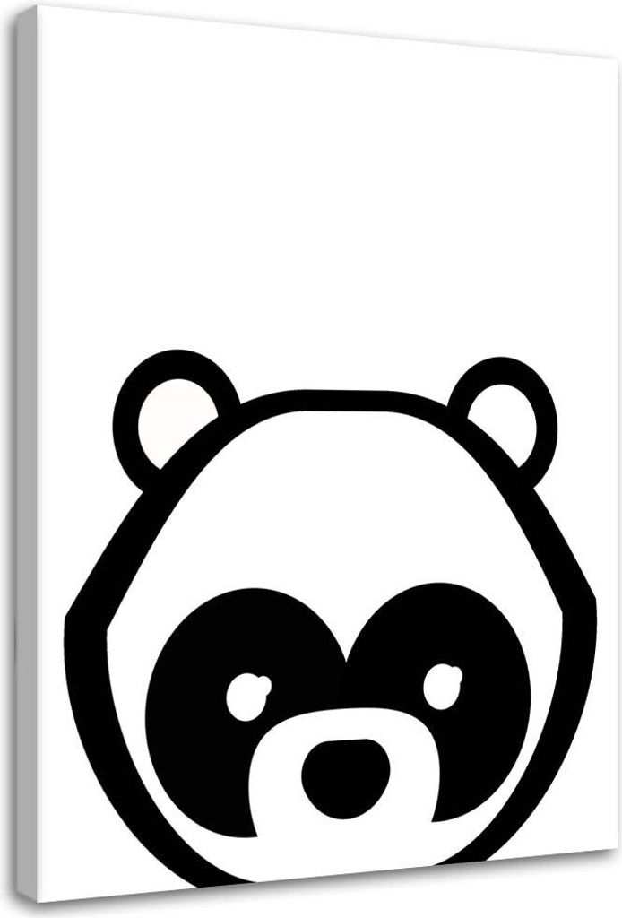 Leinwandbild kontrastierender panda 80x120 cm Feeby grau wandbild bereit zum aufhängen