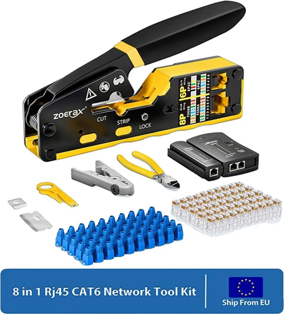 Pince à Sertir RJ45 et Testeur de Câble pour Installation Réseau à Domicile