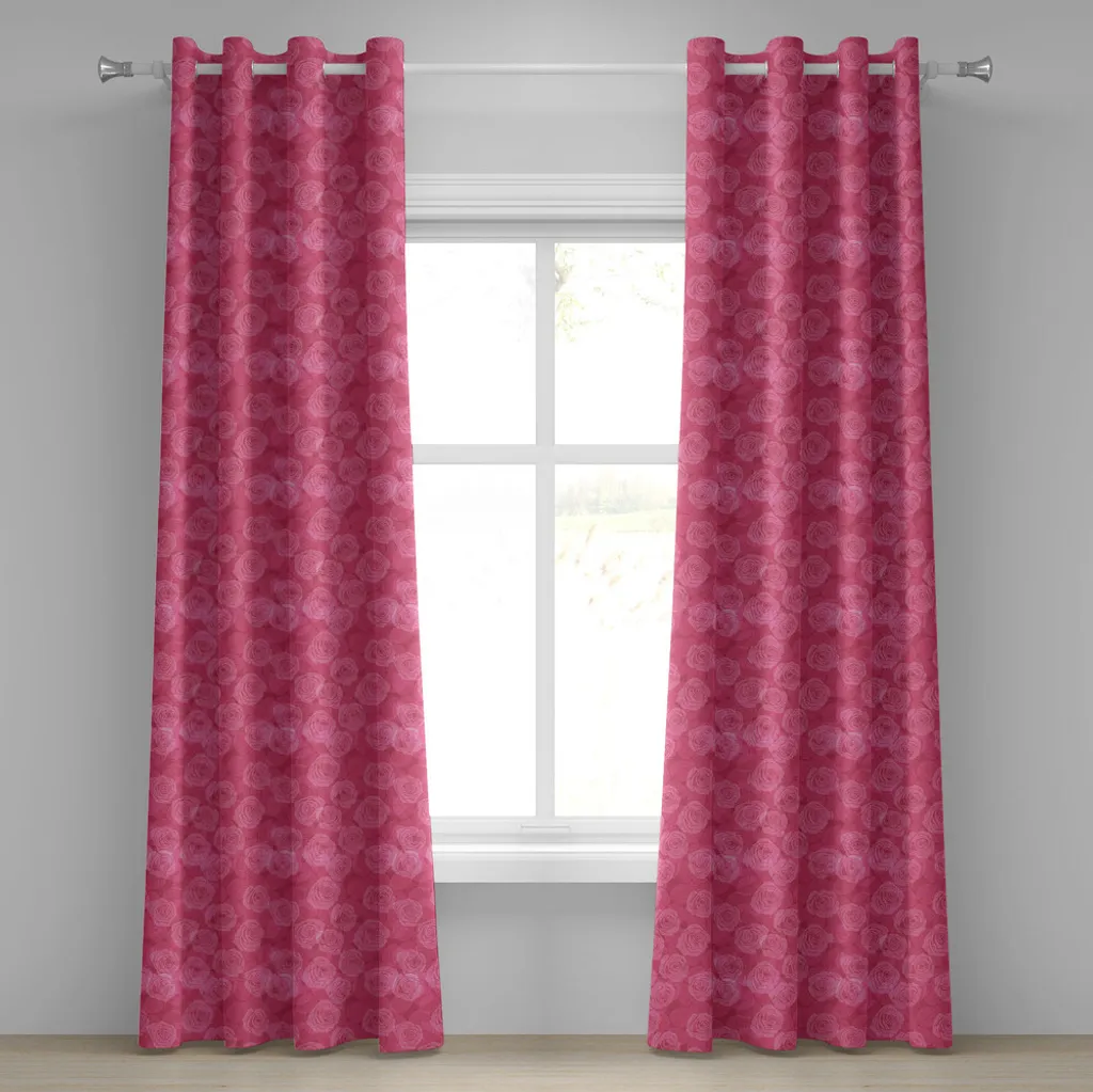 Rideau Rose Anti-Regards Floral pour une Décoration Intime et Romantique