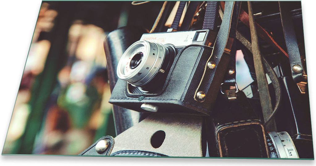 Herdabdeckplatte Glaskeramik 1 Teilig 80x52 Retro Schwarz Abdeckung Glas Spritzschutz