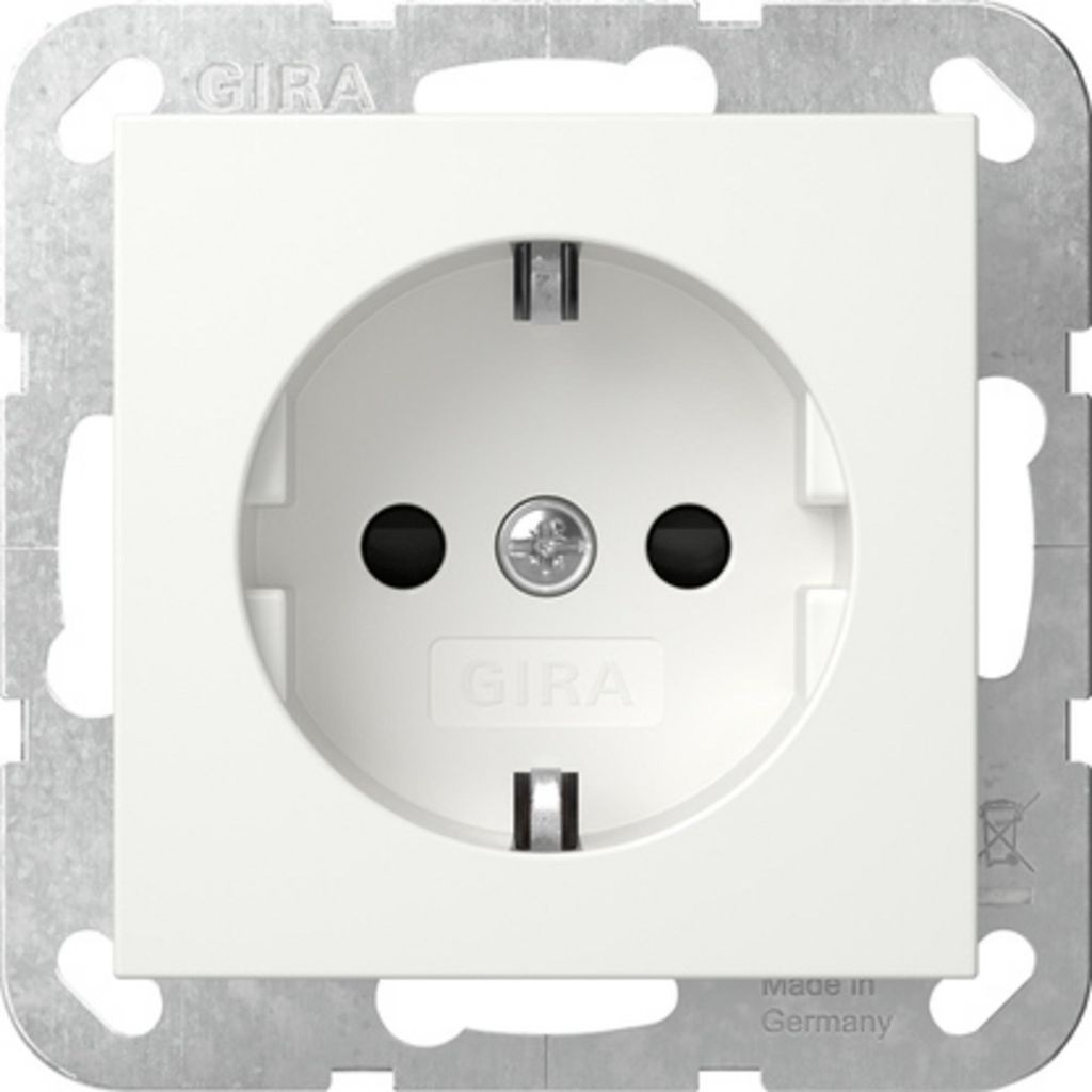 Gira SCHUKO LED-Leuchte + SH o.Kr., System 55, Reinweiß m, Produktbild 