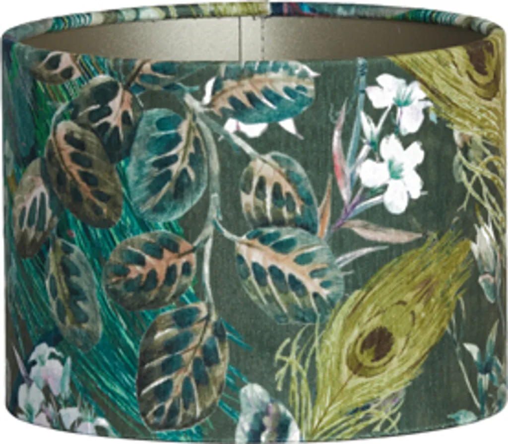Rénovez votre Lampe avec l'Abat-jour Vert XENIA FLORA Ø25x18cm