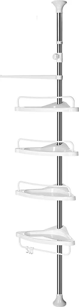Étagère de douche sans perçage 300 cm avec 4 tablettes réglables en métal