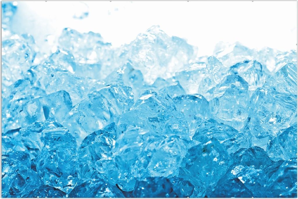 Wallario Wandbild Leuchtendes Eis in blau, Größe: 61 x 91,5 Produktbild 