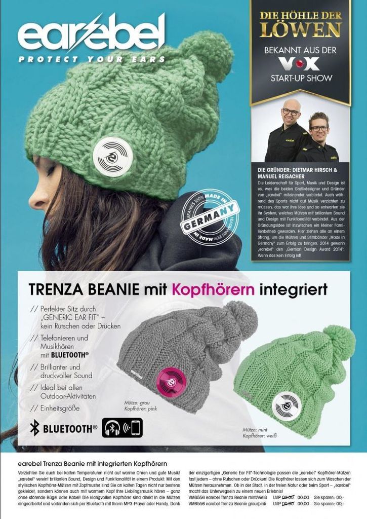 earebel Beanie Trenza in Grau - Bekannt aus "Die Höhle der Produktbild 4