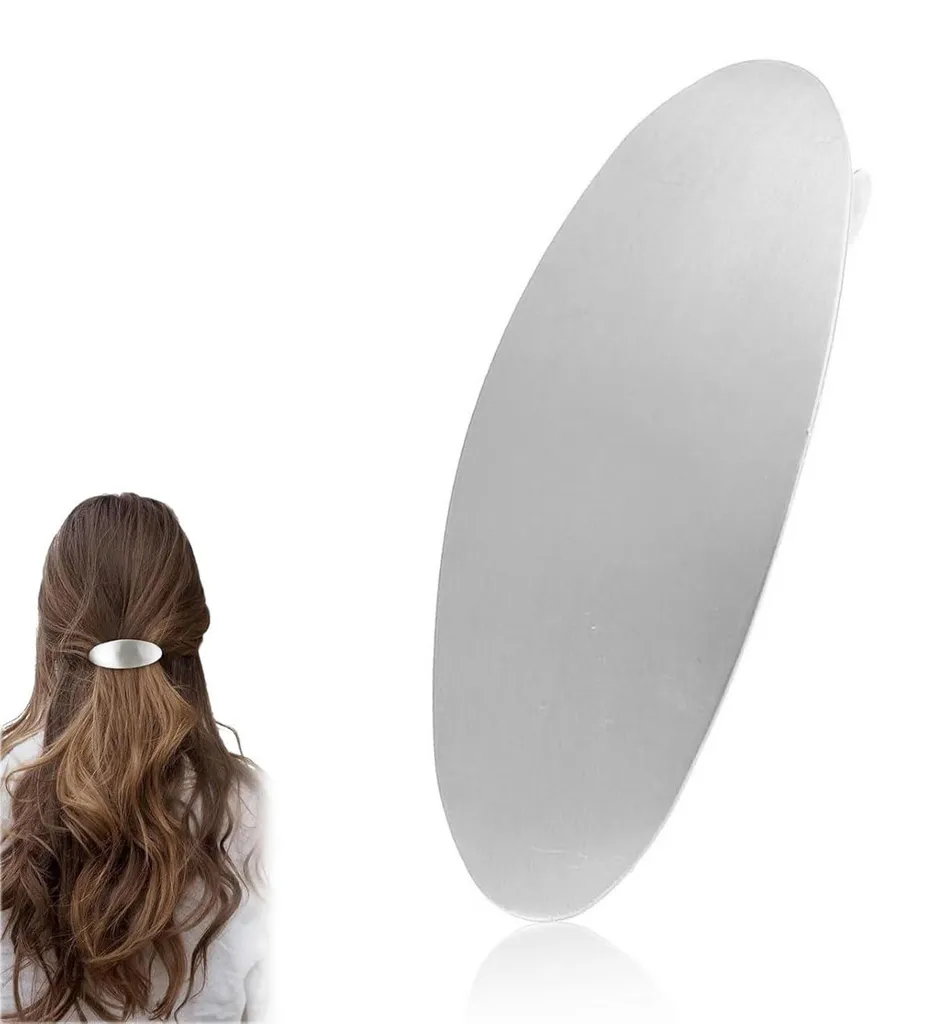 Accessoire Cheveux de Mariage : Barrette Ovale Argentée pour Occasion Chic