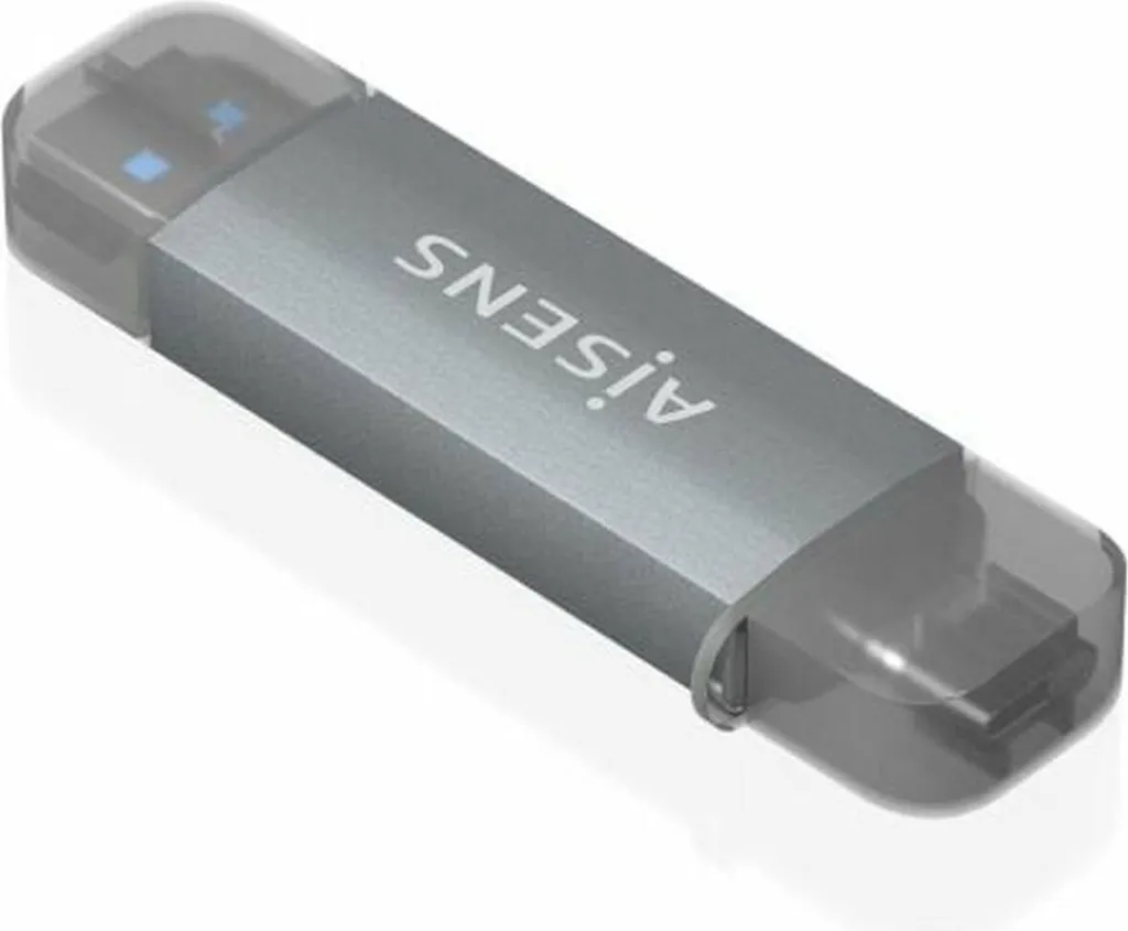Lettore Schede Aisens ASCR-2AC08-GR USB-C e USB-A | Grigio Alluminio
