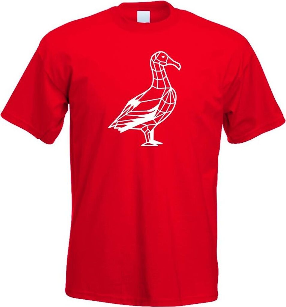 Kiwistar - T-Shirt - rot - Albatros Vogel Polygon Motiv Bedruckt Funshirt Design Print - mit Motiv Bedruckt - Funshirt Design - Sport - Freizeit - ...
