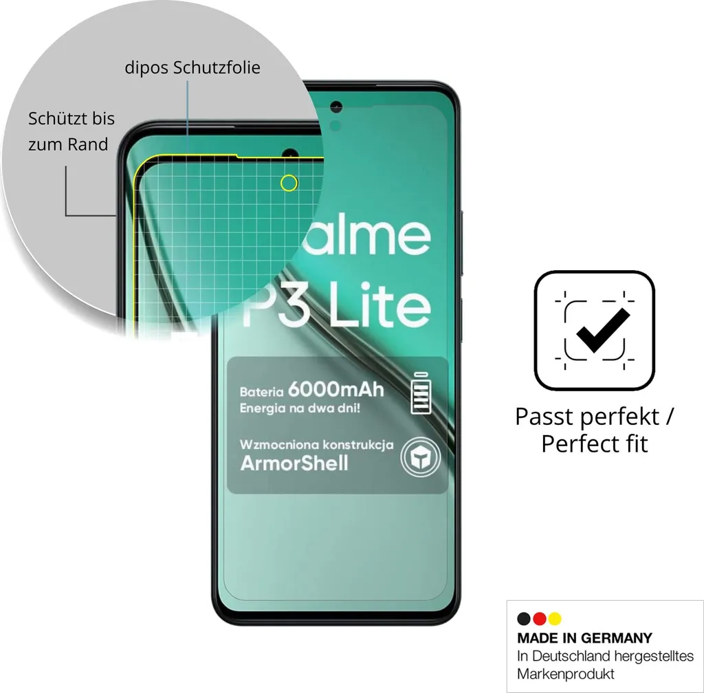 Realme P3 Lite 4G: Pack 2 Pellicole Matte. Stop Riflessi e Ditate! - 6